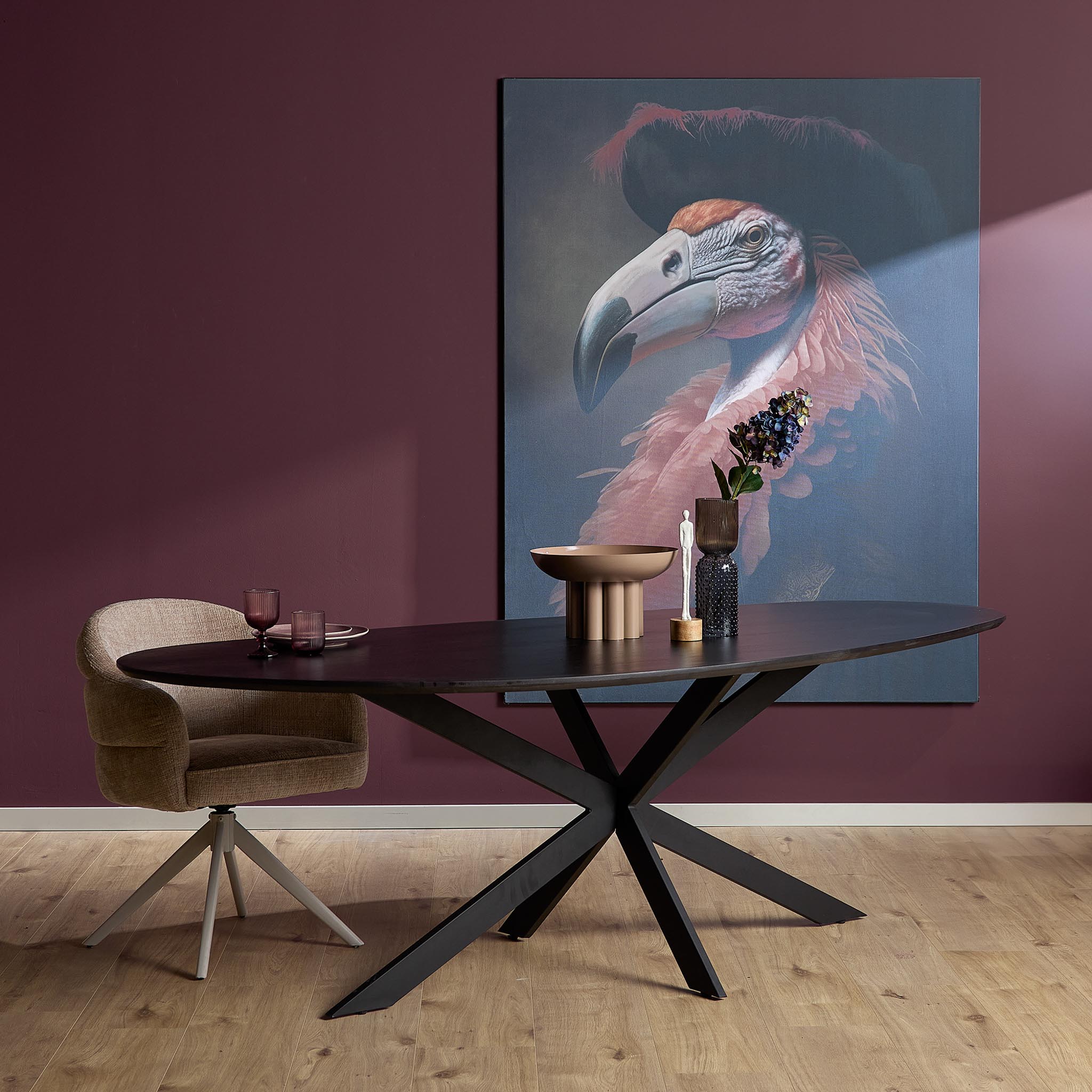 Table à manger organique Cloud en chêne noir – 240 cm – Image 4