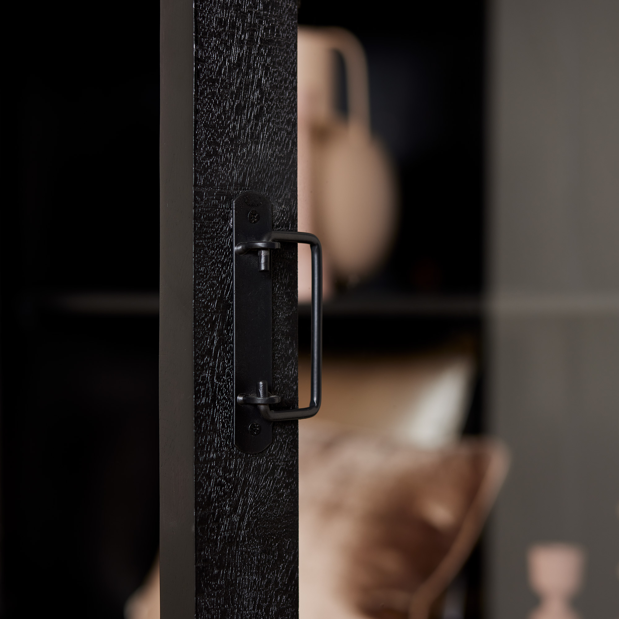 Vitrine Boaz en bois de manguier noir – 115 cm – Image 3