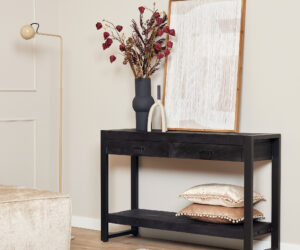 Console Boaz en bois de manguier noir – 120 cm
