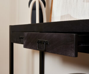 Alternative view of Console Boaz en bois de manguier noir – 120 cm