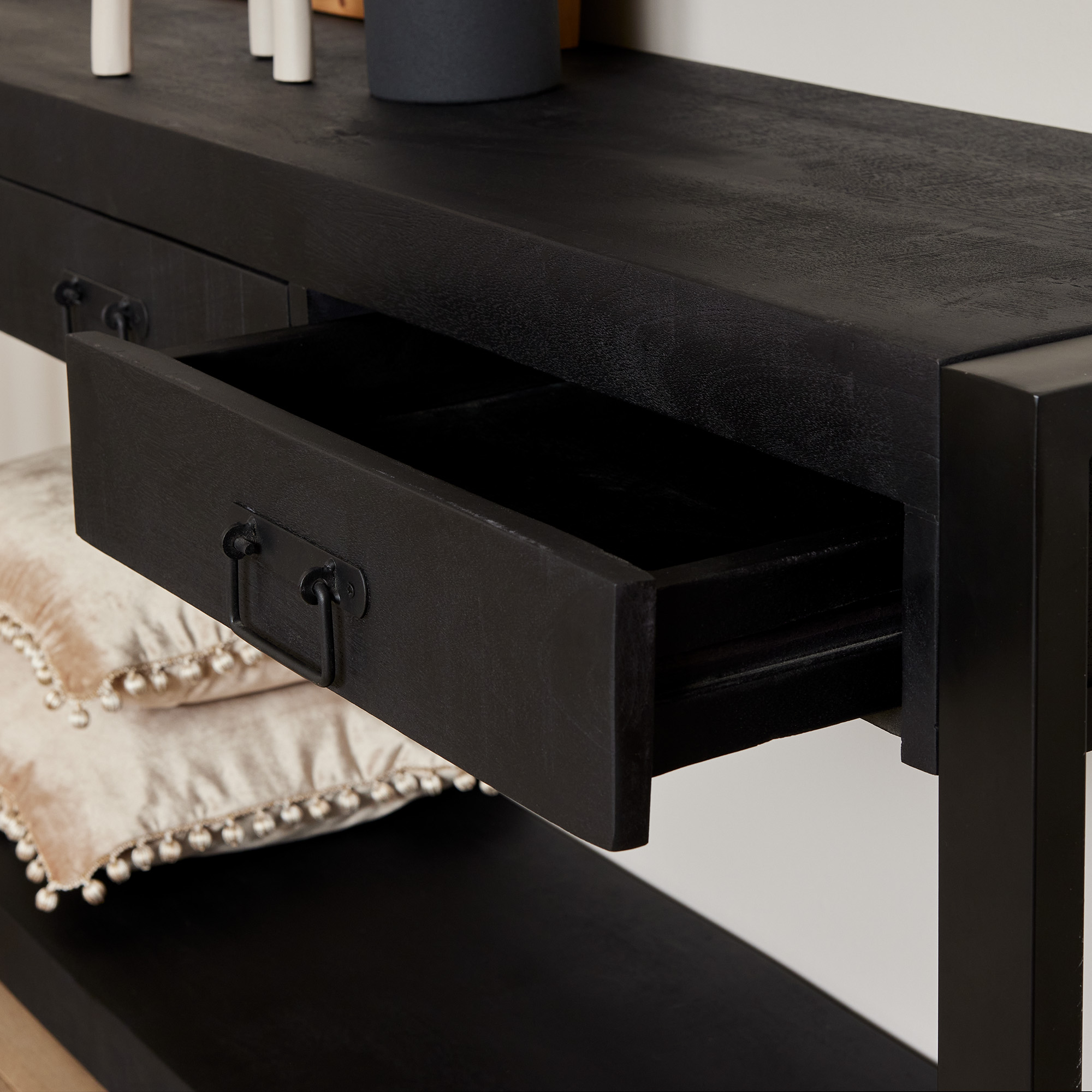 Console Boaz en bois de manguier noir – 150 cm – Image 2