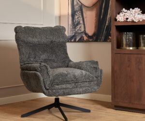 Fauteuil pivotant Vera gris foncé