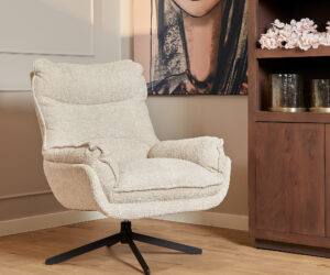 Fauteuil pivotant Vera blanc cassé