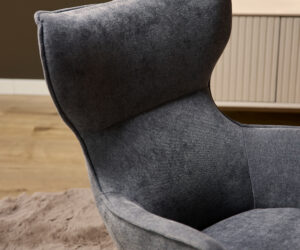 Alternative view of Fauteuil pivotant Julia anthracite