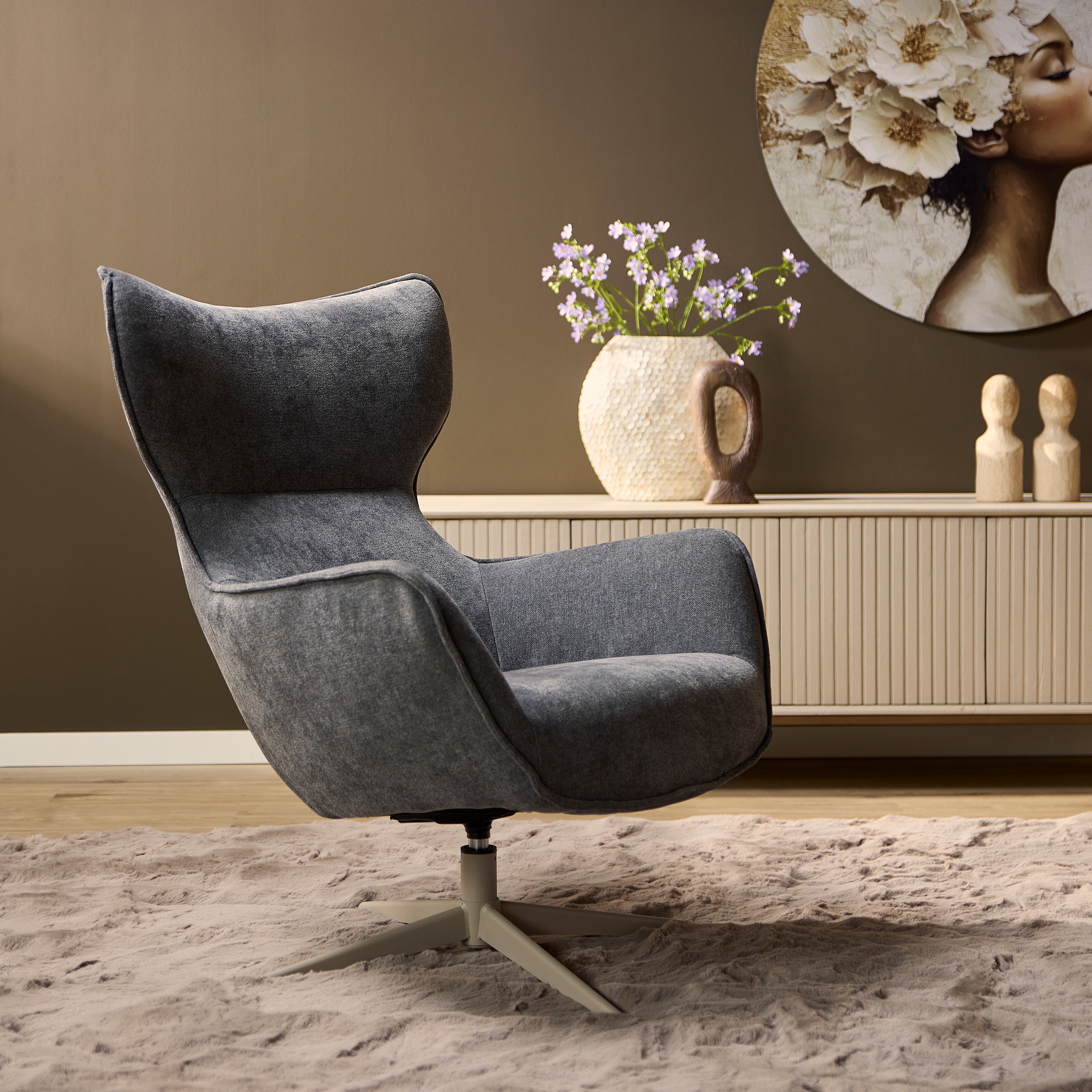 Fauteuil pivotant Julia anthracite